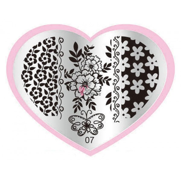 Matrita de Unghii din metal inima 7,1x5,6cm Heart 07